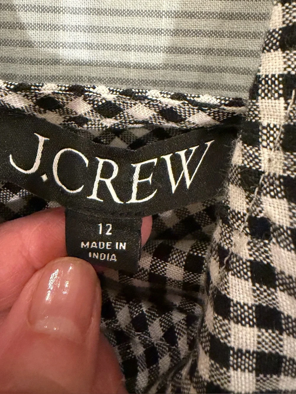 J. Crew Black & White Gingham Maxi Slip Dress